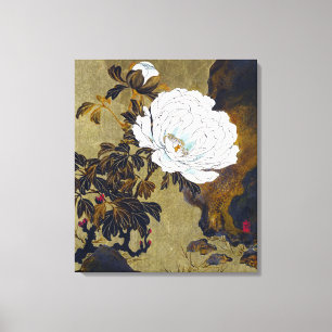 Shibata Zeshin Peonies Canvas Print