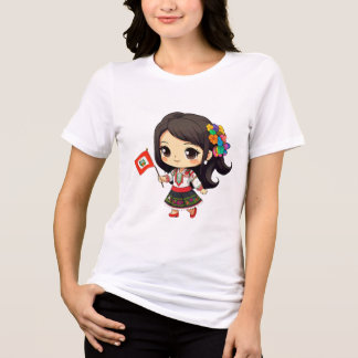 Shibi T-Shib T-Shirt Fun Printing Fashion Art Tri-Blend Shirt