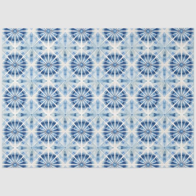 Shibori Blue Japanese Textile Art No 10 Tissue Paper (Front)