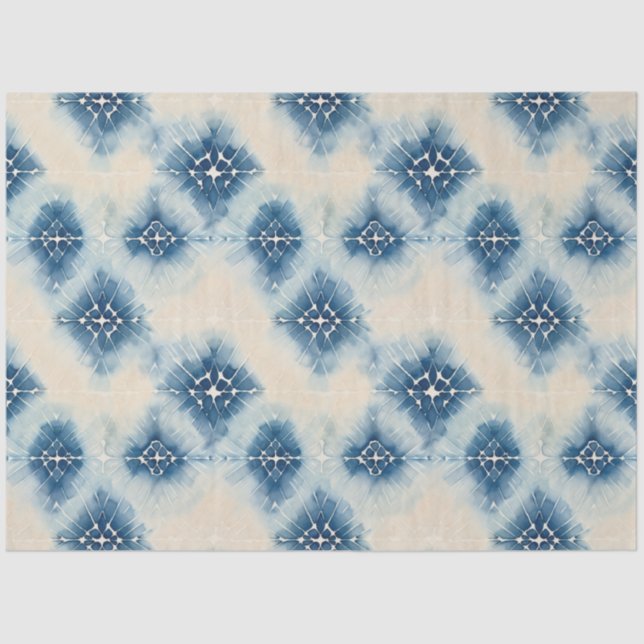 Shibori Blue Japanese Textile Art No 11 Tissue Paper (Front)