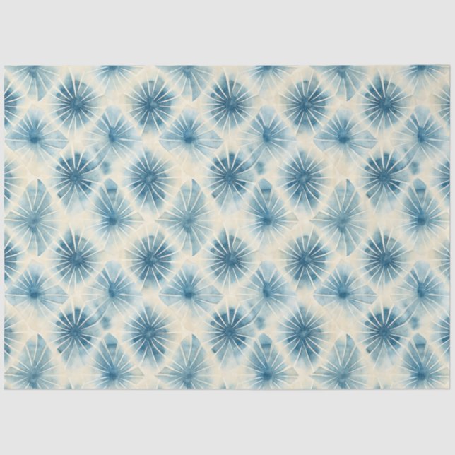 Shibori Blue Japanese Textile Art No 16 Tissue Paper (Front)
