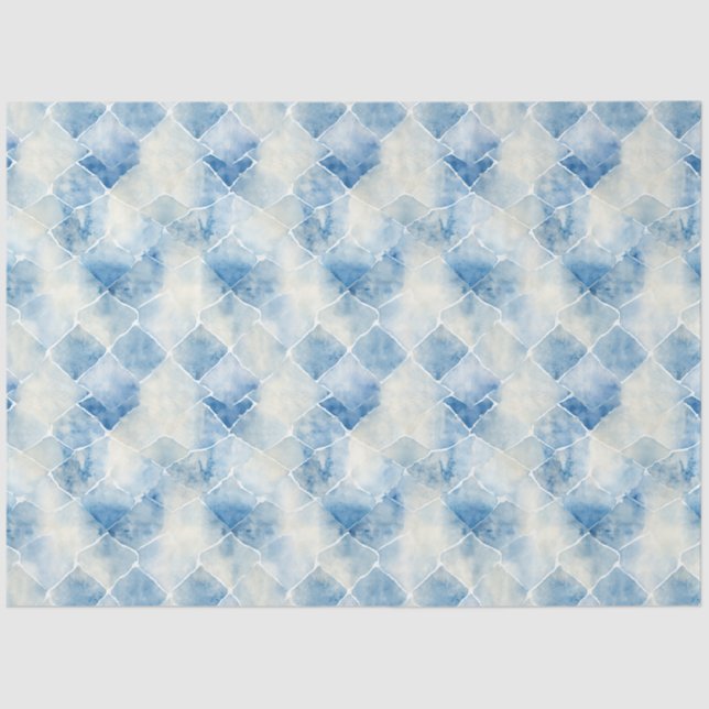 Shibori Blue Japanese Textile Art No 6 Tissue Paper (Front)