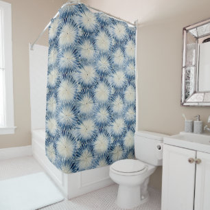 Shibori Blue Tie Dye Japan Traditional Pattern No1 Shower Curtain