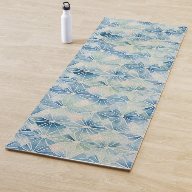 Shibori Blue Tie Dye Japan Traditional Pattern No2 Yoga Mat (In Situ)