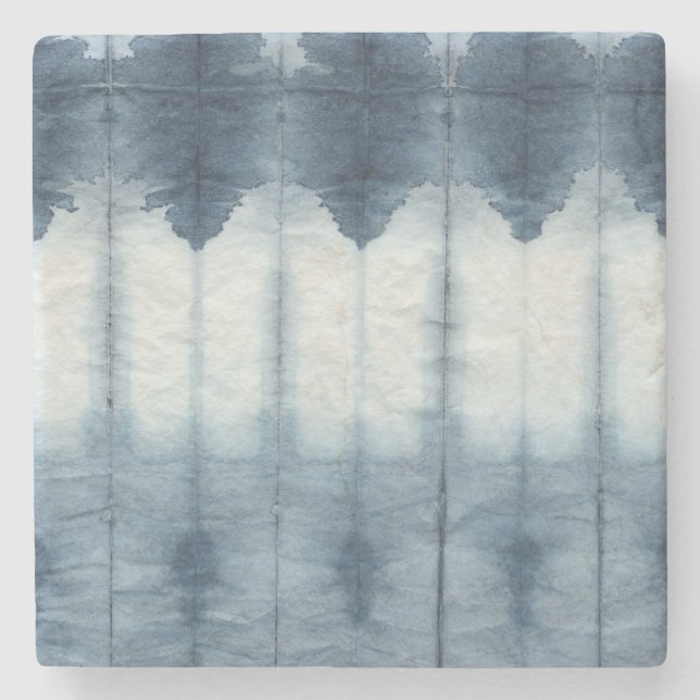 Shibori Indigio Print Stone Coaster (Front)