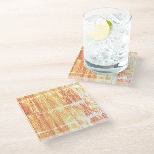 Shibori Painting Beach Decor Glass Coaster