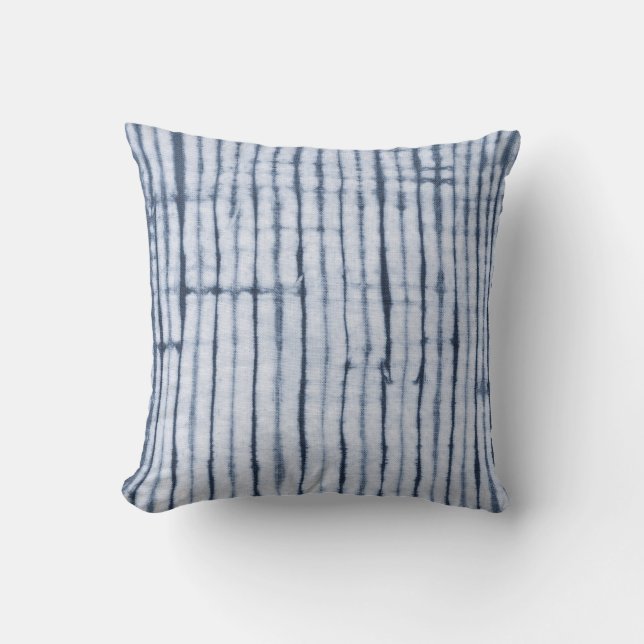 Shibori Stripe, SL Indigo Cushion (Front)