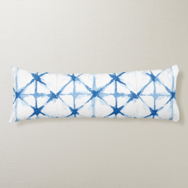 Shibori Tie Dye Triangle Pattern Body Pillow (Front)
