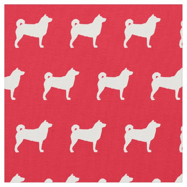 Shibu Inu Dog Silhouette Pet Red Fabric (Close Up)