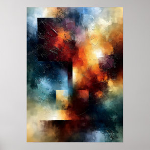 Shibui Luminous Axis Japanese Inspired Textured Poster