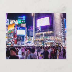 Shibuya Crossing at Night Postcard