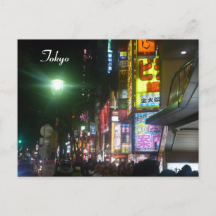 shibuya neon lights postcard