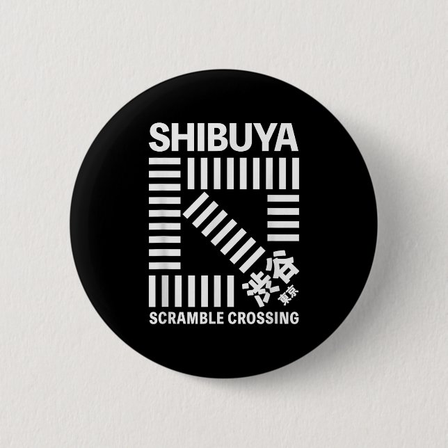 Shibuya Tokyo Scramble Crossing Shibuya Crossing J 6 Cm Round Badge (Front)
