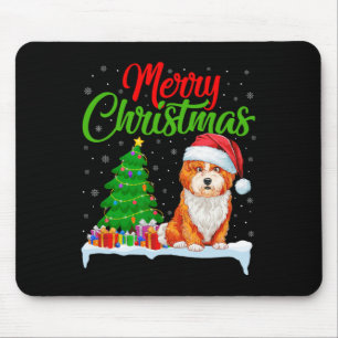 Shichon Dog Christmas Tree Lights Xmas Shichon Dog Mouse Mat