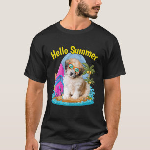 Shichon Hello Summer Dog  Vacation 2022 T-Shirt