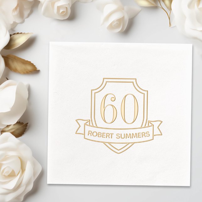 Shield and Ribbon Birthday Foil Napkins (Creator Uploaded)