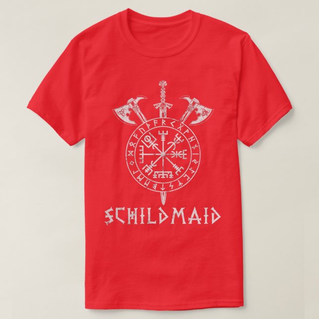 Shield Maiden Warrior Lagertha Viking Germanic  T-Shirt (Design Front)