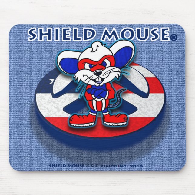 SHIELD MOUSE Patriotic Peace (Blue Jean) Mouse Pad (Front)