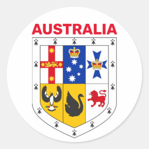 Shield of arms of Australia Classic Round Sticker