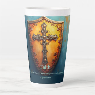 Shield of Faith and Ephesians 6:16 Latte Mug