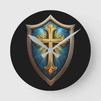 Shield of Faith Christian Believer Round Clock