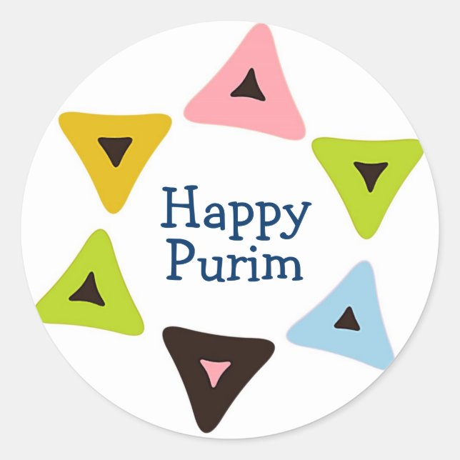 "Shield of Hamantaschen" Happy Purim Sticker (Front)