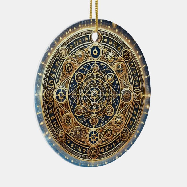 Shield of Warding Protection Sigil by ej gold Ceramic Tree Decoration (Right)