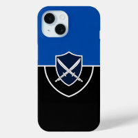Shield with Crossed Swords on Blue & Black