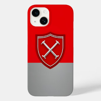 Shield with on Crimson and Silver Grey Backdrop Case-Mate iPhone 14 Case
