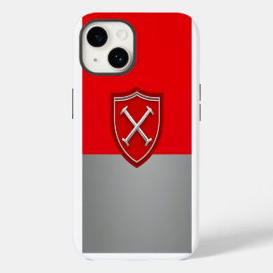 Shield with on Crimson and Silver Grey Backdrop iPhone 14 Case