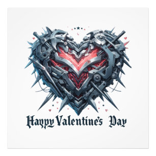 Shielded and caged valentines day heart photo print