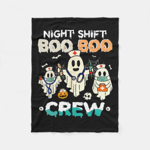 Shift Boo Boo Crew Nurse Ghost Halloween Nurses Rn Fleece Blanket
