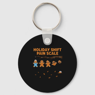 Shift Nurse Pain Scale Funny Gingerbread Rn Christ Key Ring