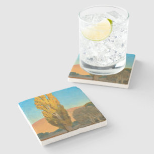Shifting Light on a Poplar by Maynard Dixon Stone Coaster