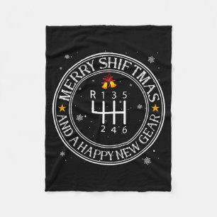 Shiftmas Car Guy Funny Mechanic Christmas Auto Man Fleece Blanket