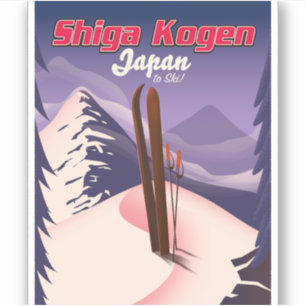 shiga kogen japan ski poster