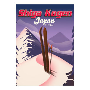 shiga kogen japan ski poster