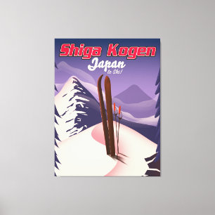 shiga kogen japan ski poster canvas print