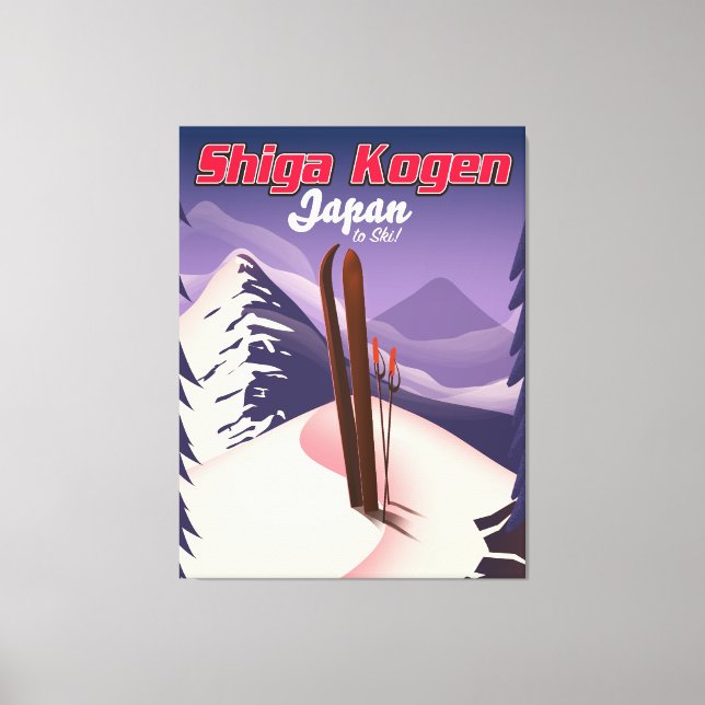 shiga kogen japan ski poster canvas print (Front)