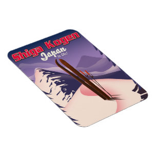 shiga kogen japan ski poster magnet