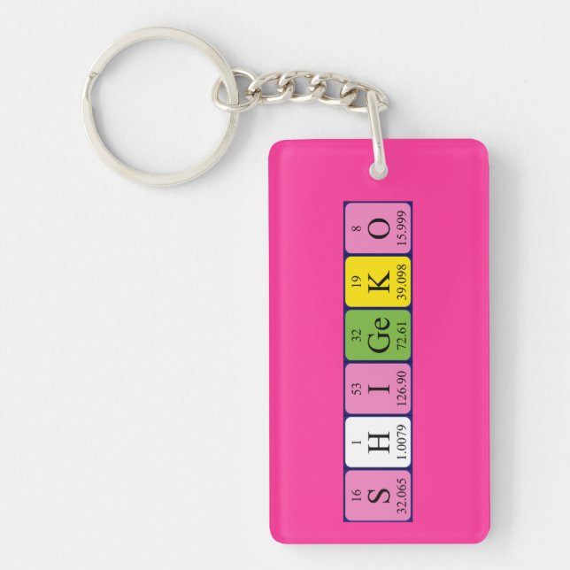 Shigeko periodic table name keyring (Front)