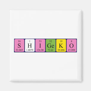 Shigeko periodic table name magnet