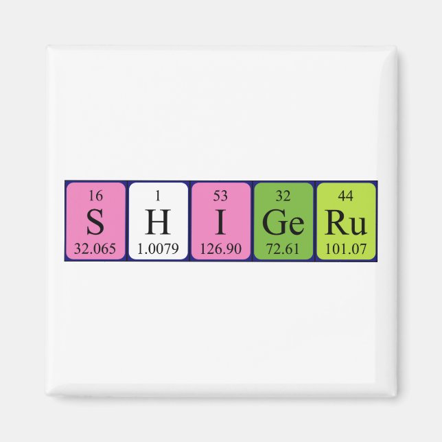 Shigeru periodic table name magnet (Front)
