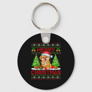 Shih O Ugly Christmas Sweaters Funny Pet Dog Light Key Ring