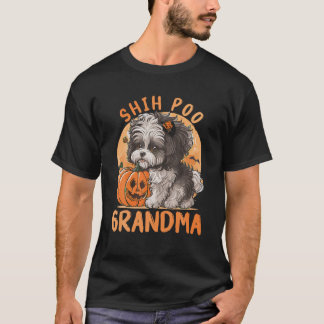 Shih Poo Dog For Grandma Womens Dog Lovers Funny H T-Shirt