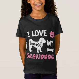 Shih-Poo Dog Grandma Gifts I Love My Granddog Dog  T-Shirt