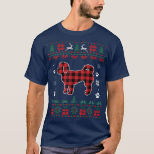 Shih Poo Dog Lover Pajama Red Plaid Ugly Christmas T-Shirt