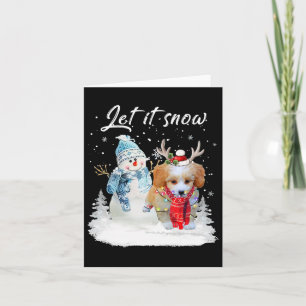 Shih Poo Santa Dog Christmas Snowman Xmas Pajama 1 Card