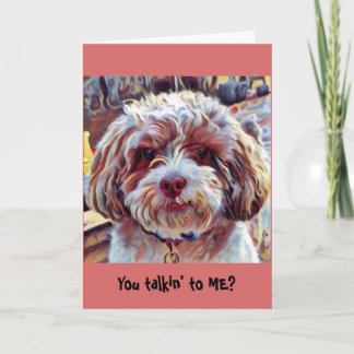 Shih-Poo Shih Tzu Dog Whimsical Artistic Puppy Card