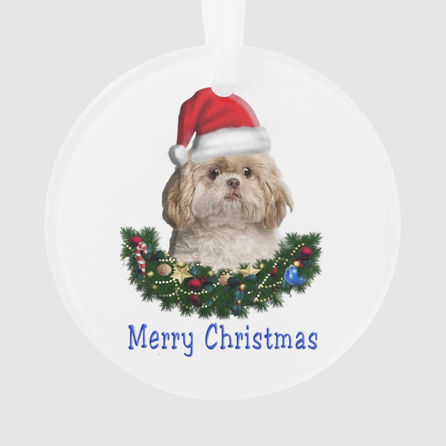 Shih-Tsu Dog  Christmas items Ornament (Back)